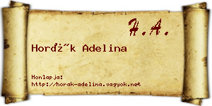 Horák Adelina névjegykártya